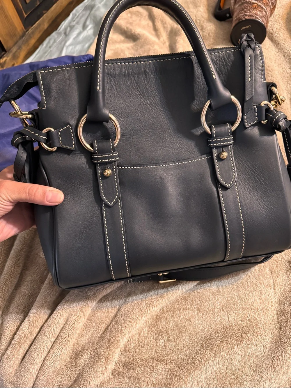 Dooney & Bourke Penrose satchel 30 - Black with silver accents